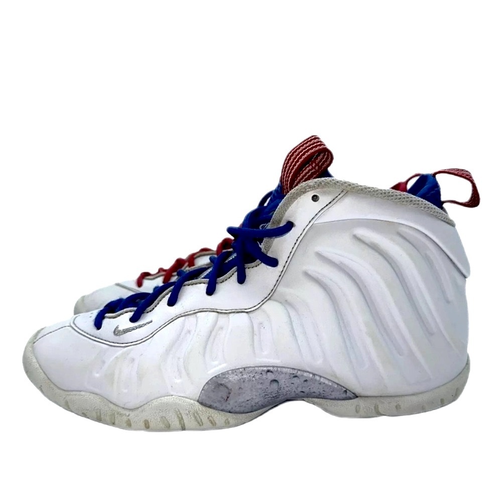 red white & blue Nike little posite 1 USA moon | 90s foamposite hoops | July 4th - Picture 3 of 10